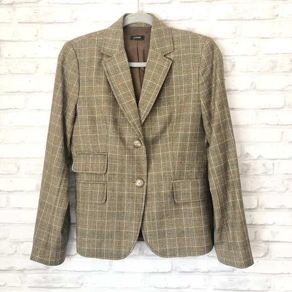 J Crew Wool Plaid Blazer - Picture 1 of 8